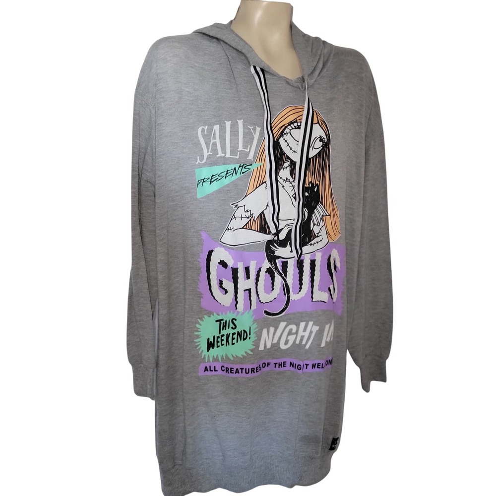 The Nightmare‎ Before Christmas Sally Ghouls Hoodie Dress athleisure night shirt
